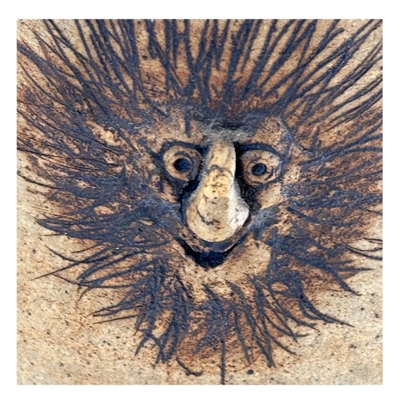 Ugly Face Stoneware Crock Jug Vase - Picture 2 of 9